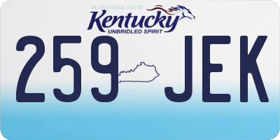 KY license plate 259JEK