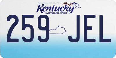 KY license plate 259JEL
