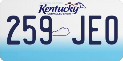 KY license plate 259JEO