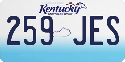 KY license plate 259JES