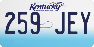 KY license plate 259JEY