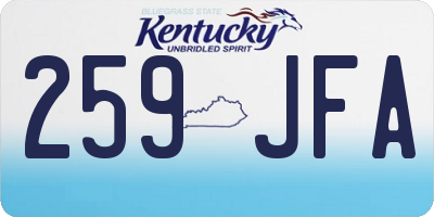 KY license plate 259JFA