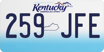 KY license plate 259JFE