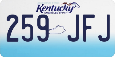 KY license plate 259JFJ