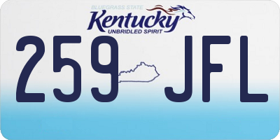 KY license plate 259JFL