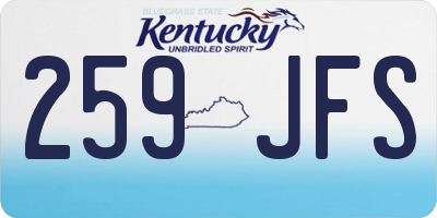KY license plate 259JFS