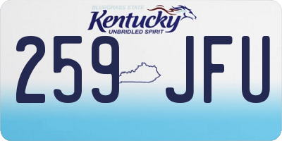 KY license plate 259JFU
