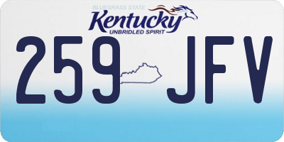KY license plate 259JFV
