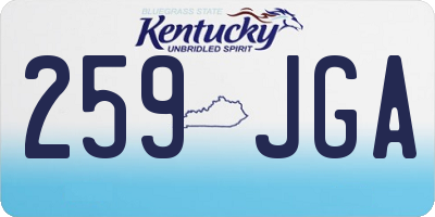 KY license plate 259JGA