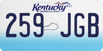 KY license plate 259JGB