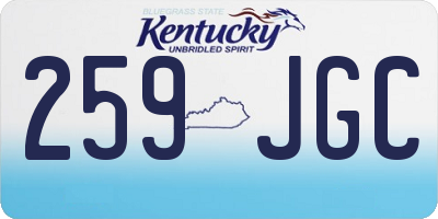 KY license plate 259JGC