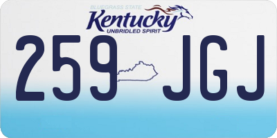 KY license plate 259JGJ