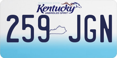 KY license plate 259JGN
