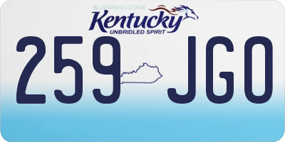 KY license plate 259JGO