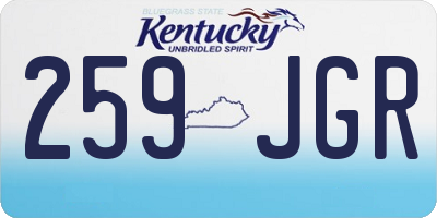 KY license plate 259JGR