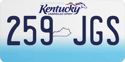 KY license plate 259JGS
