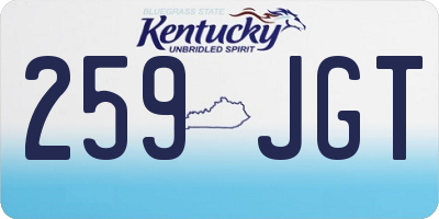KY license plate 259JGT