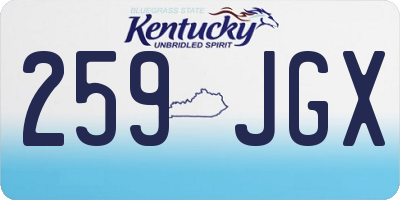 KY license plate 259JGX
