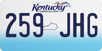 KY license plate 259JHG