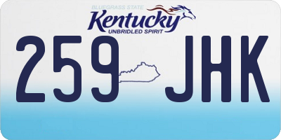KY license plate 259JHK