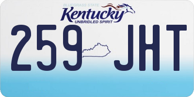 KY license plate 259JHT