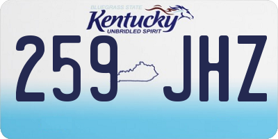 KY license plate 259JHZ