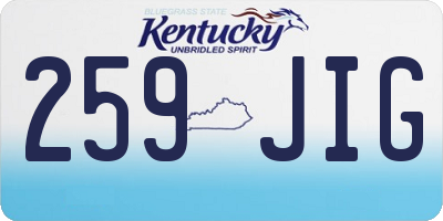KY license plate 259JIG