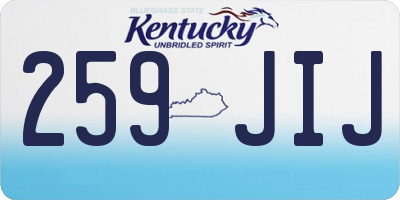 KY license plate 259JIJ