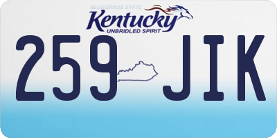 KY license plate 259JIK