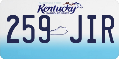 KY license plate 259JIR