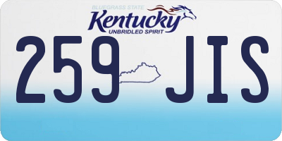KY license plate 259JIS