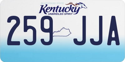 KY license plate 259JJA