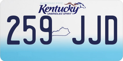 KY license plate 259JJD
