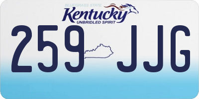 KY license plate 259JJG