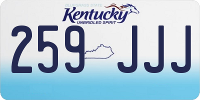 KY license plate 259JJJ