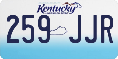 KY license plate 259JJR