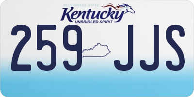 KY license plate 259JJS