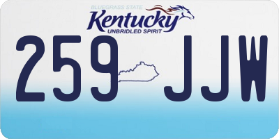 KY license plate 259JJW