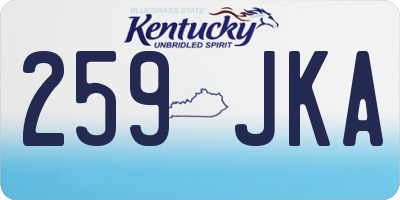 KY license plate 259JKA