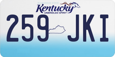 KY license plate 259JKI
