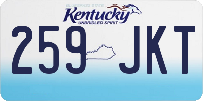 KY license plate 259JKT