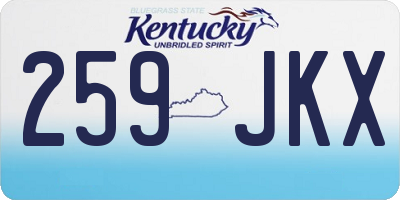 KY license plate 259JKX