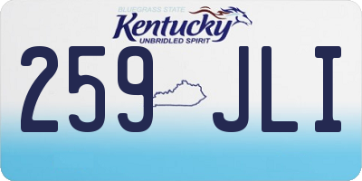 KY license plate 259JLI