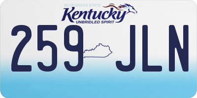 KY license plate 259JLN