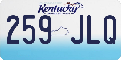 KY license plate 259JLQ