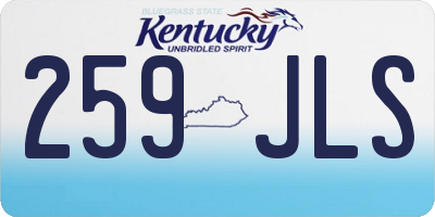 KY license plate 259JLS