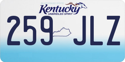 KY license plate 259JLZ