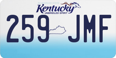KY license plate 259JMF