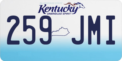 KY license plate 259JMI