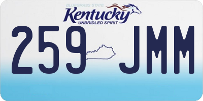KY license plate 259JMM